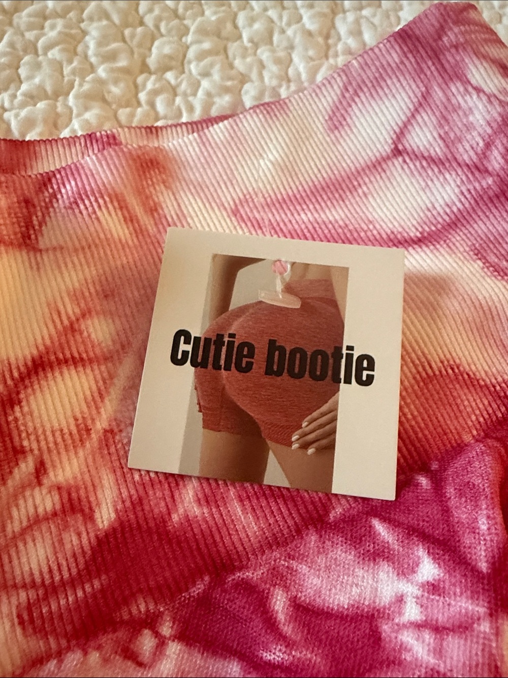CUTIE BOOTIE tye dye spandex shorts ! Sz Large. NEW !!! - Picture 5 of 7